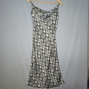 Bebe Sexy Snakeskin Look Dress With Cowl Front Spaghetti Strap Size S